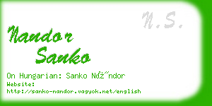 nandor sanko business card
